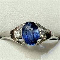 $1200 10K  Sapphire(0.6ct) Diamond(0.03ct) Ring