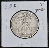 1939 USD Walking Liberty Silver Half Dollar Coin