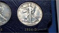 1934 D Walking Liberty Half Dollar Complete Set
