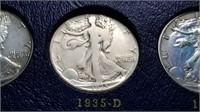 1935 D Walking Liberty Half Dollar Complete Set