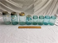 Vintage Green Canning Jars