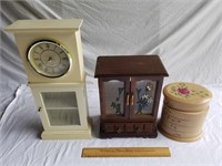 Jewelry Boxes & Clock 1 Lot