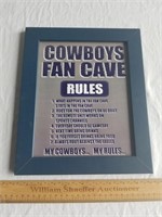 Dallas Cowboys Fan Cave Sign 10 x 12"