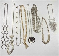 8pc Chain Dangle Necklaces, Pendant Necklace