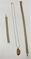18k Gold Plated Necklace, Bracelet