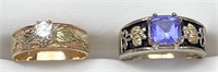 Black Hills Gold Diamond + Tanzanite Silver Ring