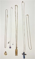 Chain Necklaces, Natural Stone Pendants