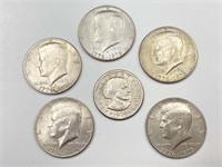 J F K, Susan B Anthony Half Dollar $1 Coins
