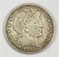 1908 Barber U. S. Silver Half Dollar