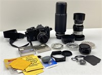 Nikon Nikkormat 35mm SLR Camera Kit + Lenses