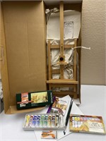 Wooden Art Easel, Oil Paint, Brushes, Canvas