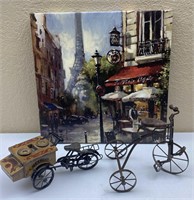 22” Canvas Picture: Paris, Miniature Tricycle,