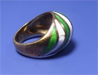 14K Enamelled Ring(Size 3)-7gr gross wt.