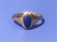 14K Gold Ring w/Lapis Stone(Sz 5.5)-2.5gr gross wt