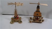 2 Wood Windmill Carousels