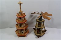 Wood Christmas Pyramid, Windmill Carousel
