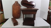 Sm Wood Table, Wood Peg Rack, Wood Box & more