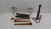 Wooden Bobbins, Candle Holder, Wire Decor