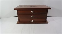 Small 3 Drawer Wood Cabinet-9x18x11"