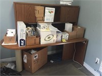 Wood Office Desk w/ Upper Storage ~70x30x60