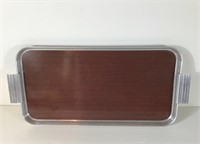 VINTAGE ALUMINUM / TEAK TRAY