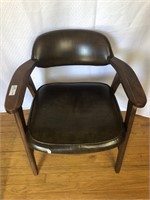 Mid Century modern oak barrel back chair some
