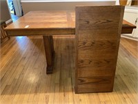 Oak mission style dinning table 30”x38”x72”