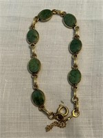 Gold Filled Green Stone Bracelet
