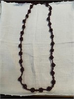 Garnet Flower Rope Necklace