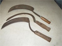 antique hand scythes garden tools