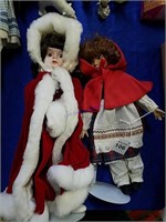 2 Porceain Dolls with Stands