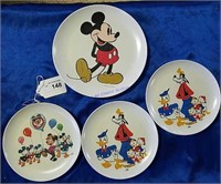 4 Vintage Disney Plates