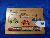 Vintage Fischer Price "Vehicles" Puzzle Toy