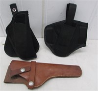 (3) Leather and nylon holsters by Hunter, Uncle