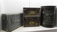 (3) Large empty military ammo cans including an