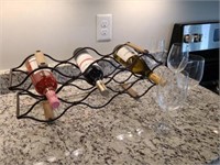 5PC WINE RACK & GLASSES