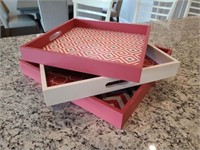 3PC WOOD SERVING TRAYS