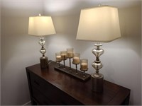 BRASS & GLASS TABLE LAMPS