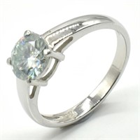 $1000 Silver Moissanite (Round 7.5 Mm)(3.3ct) Ring