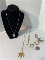 Lot Vintage Jewelry (Necklaces, Brooches, etc...)