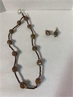 Vintage Fashion Necklace w/Matching Earrings