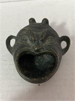 Vintage Iron Ashtray in the Form of a Face