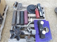Pallet of motor parts, head covers, fans