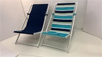 2 Metal Folding Beach Chairs