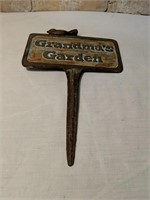 Vintage Cast Iron "Grandma's Garden" Sign with