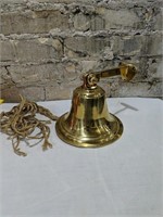 Brass Bell with Wall Bracket 
5.5" Tall 6.5"