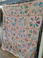 Vintage Handmade Quilt, embroidered with the date