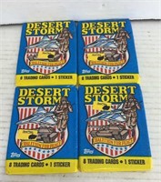 4 Packs Of Desert Storm Trading Cards Topps