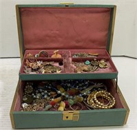 Jewelry Box W/ Jewelry Green