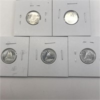 5x 1966 dimes - SILVER